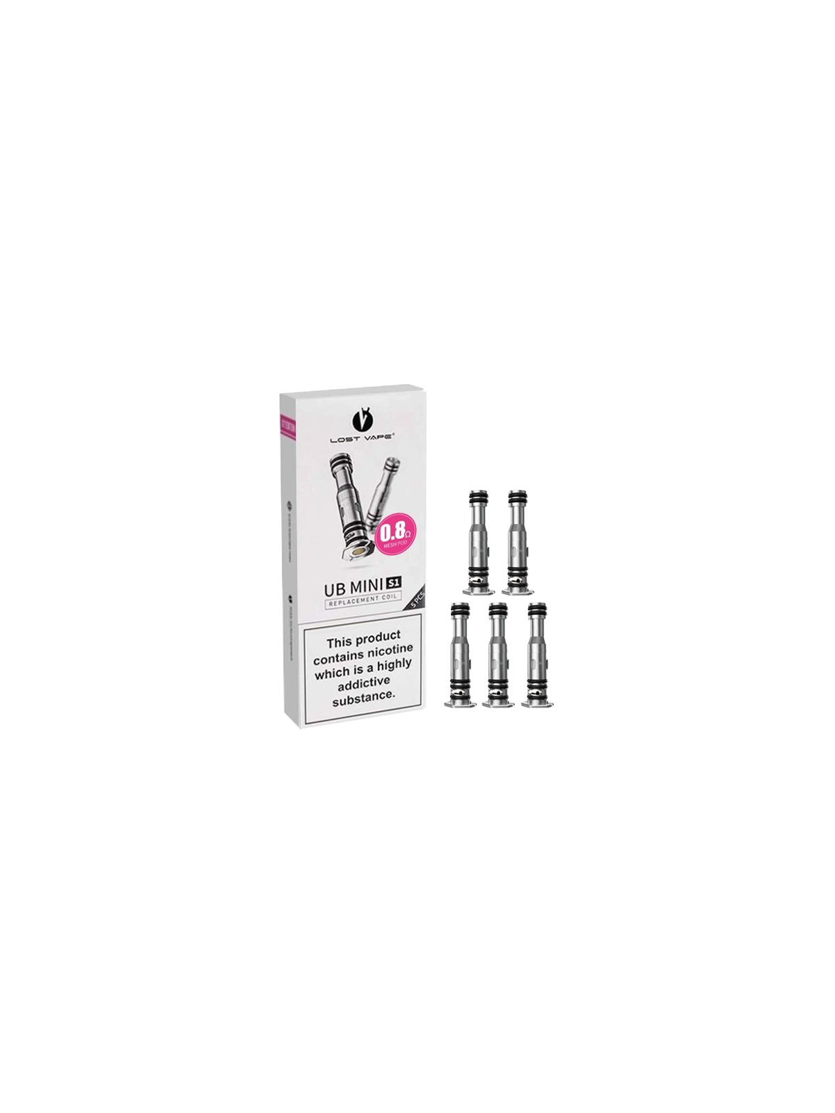 PACK DE 5 RÉSISTANCES UB MINI - LOST VAPE 0,8 OHM