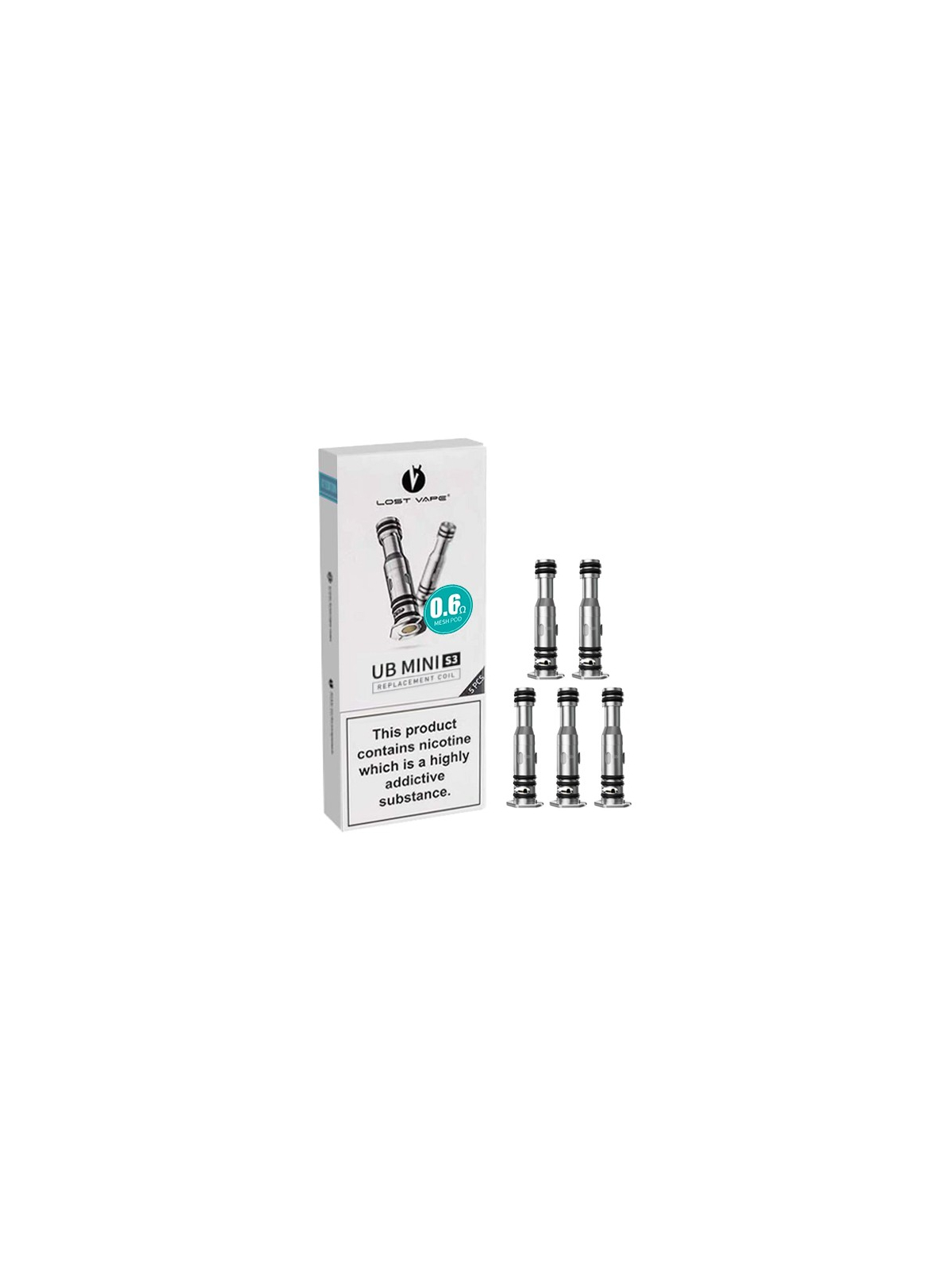 PACK DE 5 RÉSISTANCES UB MINI - LOST VAPE 0,6 OHM)