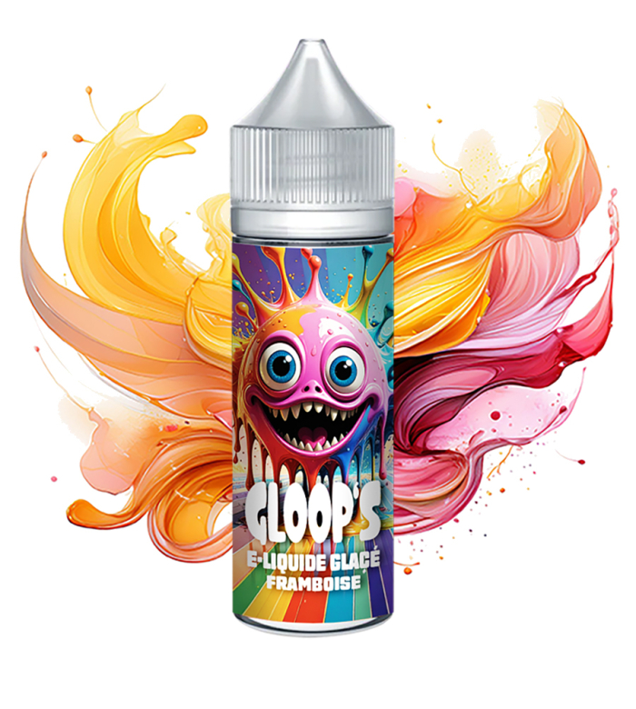 E-liquide Glacé Framboise 50ML GLOOP'S goût fruit rouge sucré-acidulé pour e-cigarette
