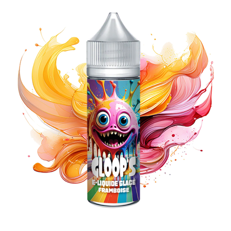 E-liquide Glacé Framboise 50ML GLOOP'S goût fruit rouge sucré-acidulé pour e-cigarette