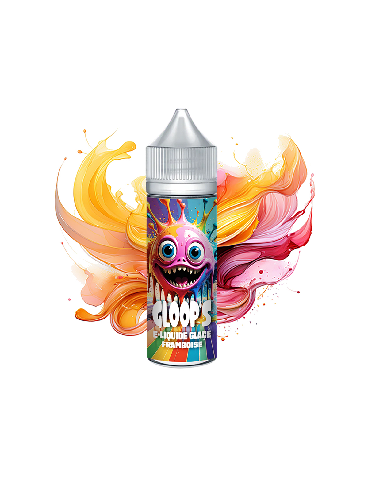 E-liquide Glacé Framboise 50ML GLOOP'S goût fruit rouge sucré-acidulé pour e-cigarette