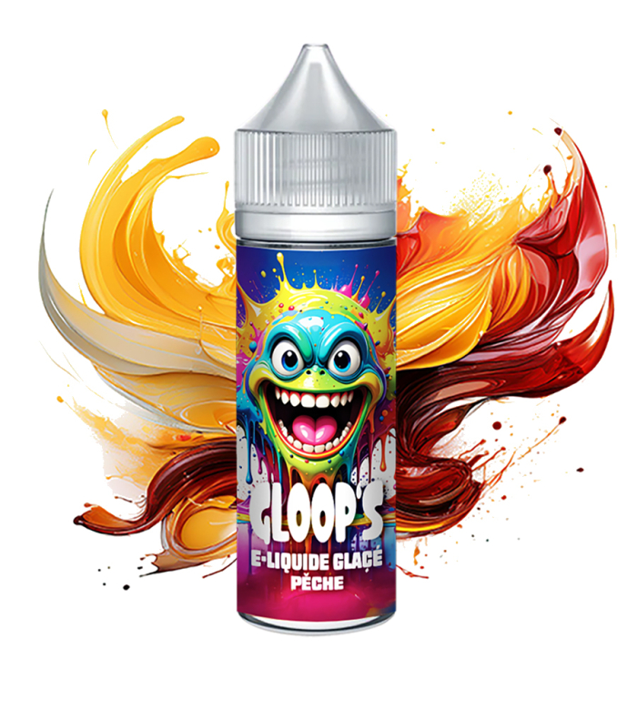E-liquide Glacé Pêche 50ML GLOOP'S goût fruit d'été sucré vapoteuse