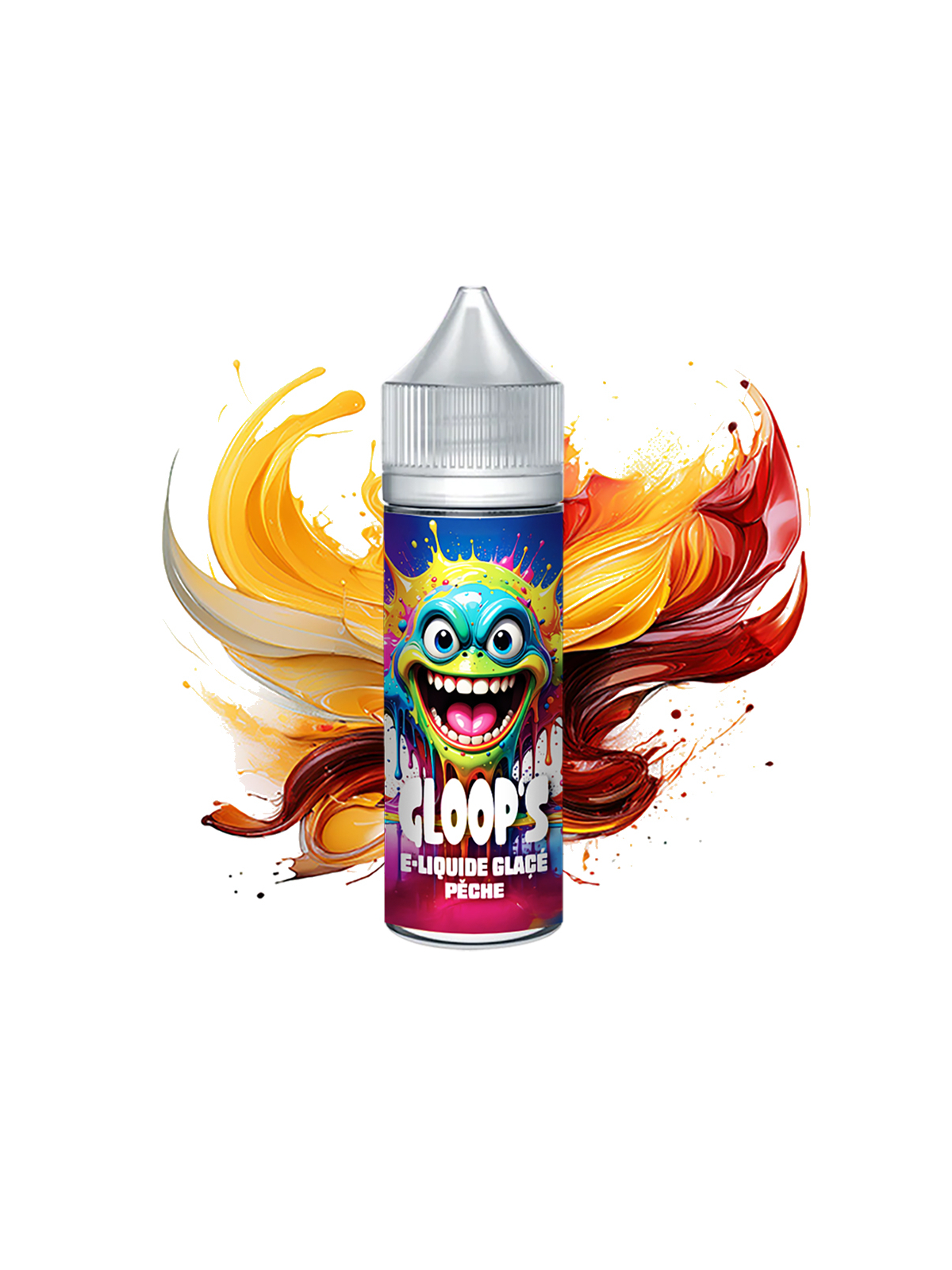 E-liquide Glacé Pêche 50ML GLOOP'S goût fruit d'été sucré vapoteuse