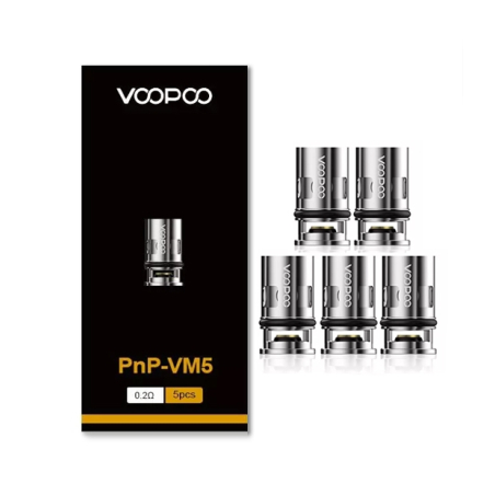 PACK DE 5 RÉSISTANCES PnP-VM - VOOPOO 0,2 OHM