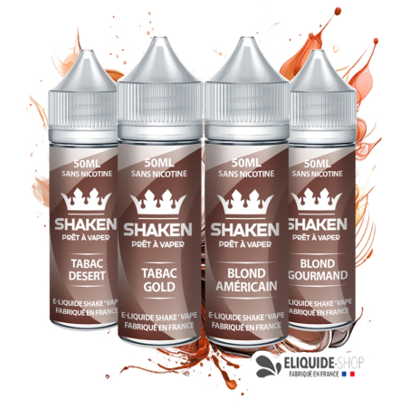 Pack 4 e-liquides PACK 4 E-liquideS 50ML -  AMÉRICAIN, GOLD, GOURMAND et DESERT – SHAKEN assortiment e-cigarette à petit prix
