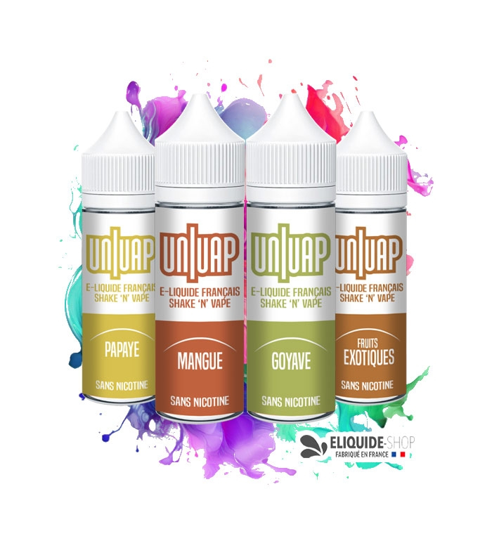 PACK 4 E-LIQUIDES  -  PAPAYE, MANGUE, GOYAVE et FRUITS EXOTIQUES - UNIVAP 50ML