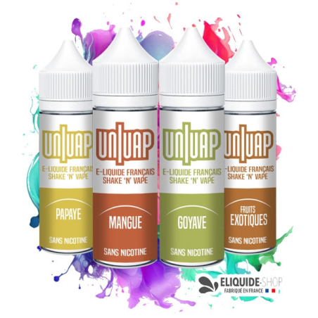 PACK 4 E-LIQUIDES  -  PAPAYE, MANGUE, GOYAVE et FRUITS EXOTIQUES - UNIVAP 50ML