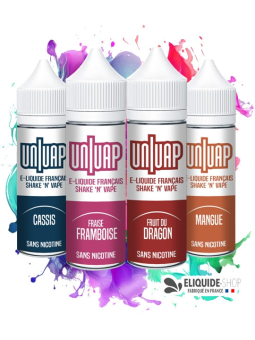 PACK 4 E-LIQUIDES  -  CASSIS, FRAMBOISE, FRUIT DU DRAGON et MANGUE - UNIVAP 50ML