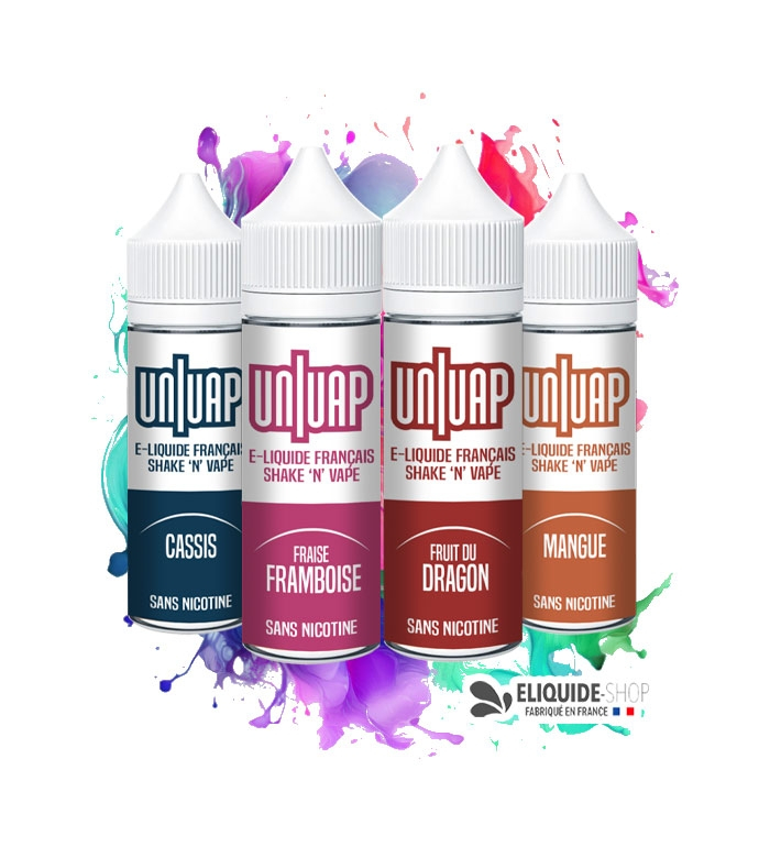PACK 4 E-LIQUIDES  -  CASSIS, FRAMBOISE, FRUIT DU DRAGON et MANGUE - UNIVAP 50ML