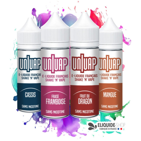 PACK 4 E-LIQUIDES  -  CASSIS, FRAMBOISE, FRUIT DU DRAGON et MANGUE - UNIVAP 50ML