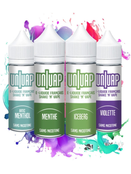 PACK 4 E-LIQUIDES  -  ARTIC MENTHOL, MENTHE, ICEBERG et VIOLETTE - UNIVAP 50ML