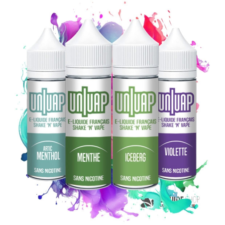 PACK 4 E-LIQUIDES  -  ARTIC MENTHOL, MENTHE, ICEBERG et VIOLETTE - UNIVAP 50ML