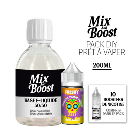 Pack DIY PACK DIY - PÊCHE GLACÉE 200ML – FRESHY préparation e-liquide e-cigarette à petit prix sur eliquide-shop.fr