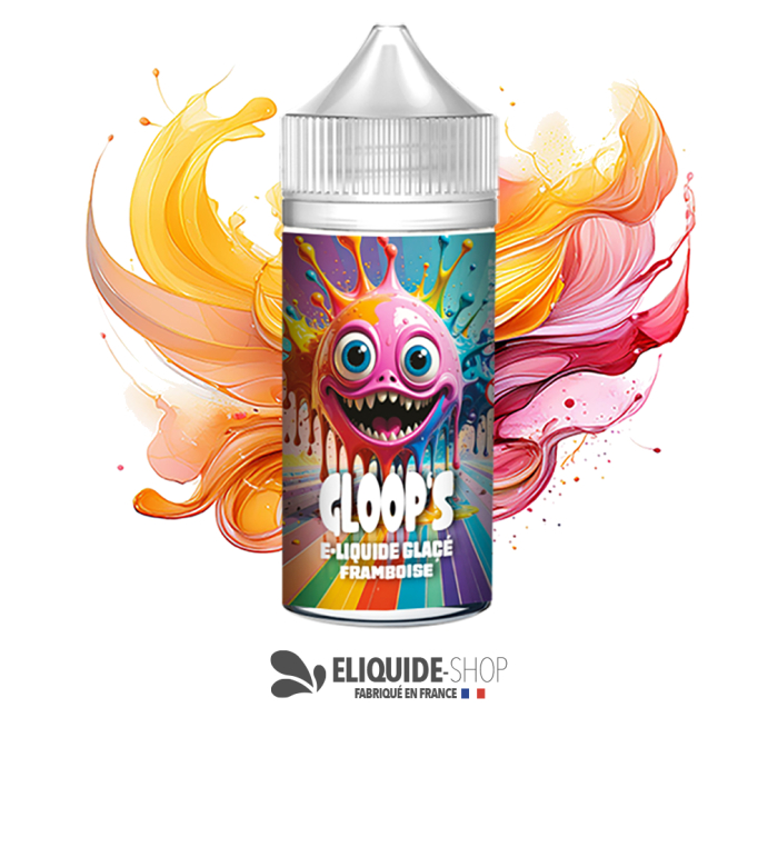 E-liquide pas cher GLOOP’S Framboise Glacée 100ml – arôme fruit rouge givré