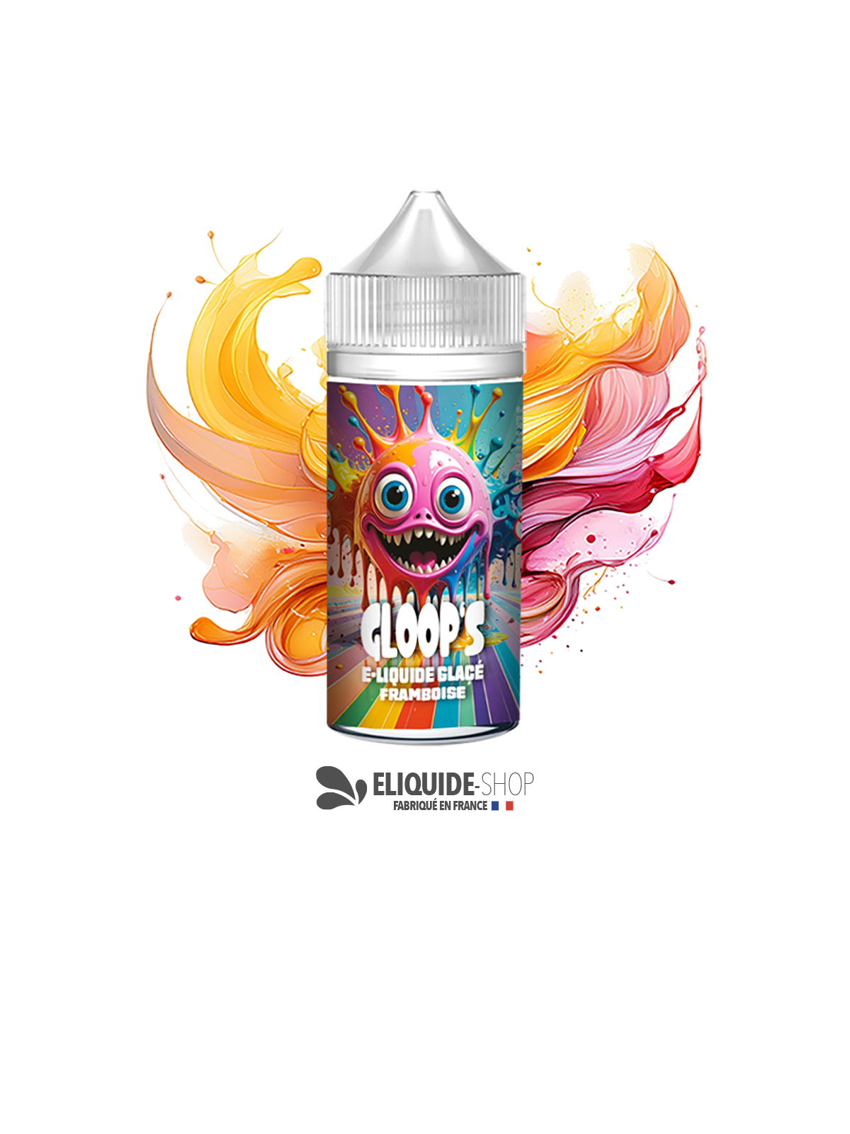 E-liquide pas cher GLOOP’S Framboise Glacée 100ml – arôme fruit rouge givré