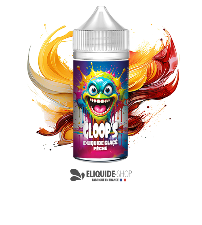 E-liquide pas cher GLOOP’S Pêche Glacée 100ml – pêche sucrée et fraîche