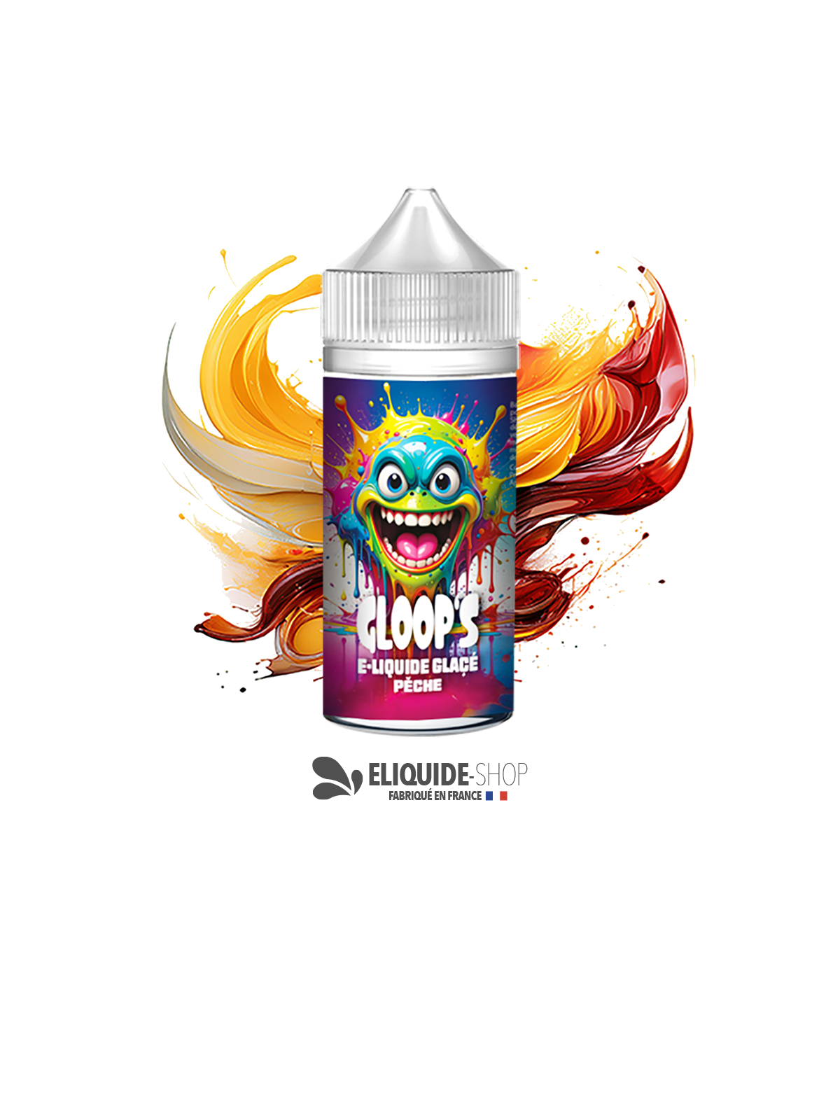 E-liquide pas cher GLOOP’S Pêche Glacée 100ml – pêche sucrée et fraîche