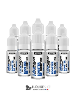 PACK 10 BOOSTERS DE NICOTINE – JUICE VAPOR pour vapoteuse sur eliquide-shop.fr