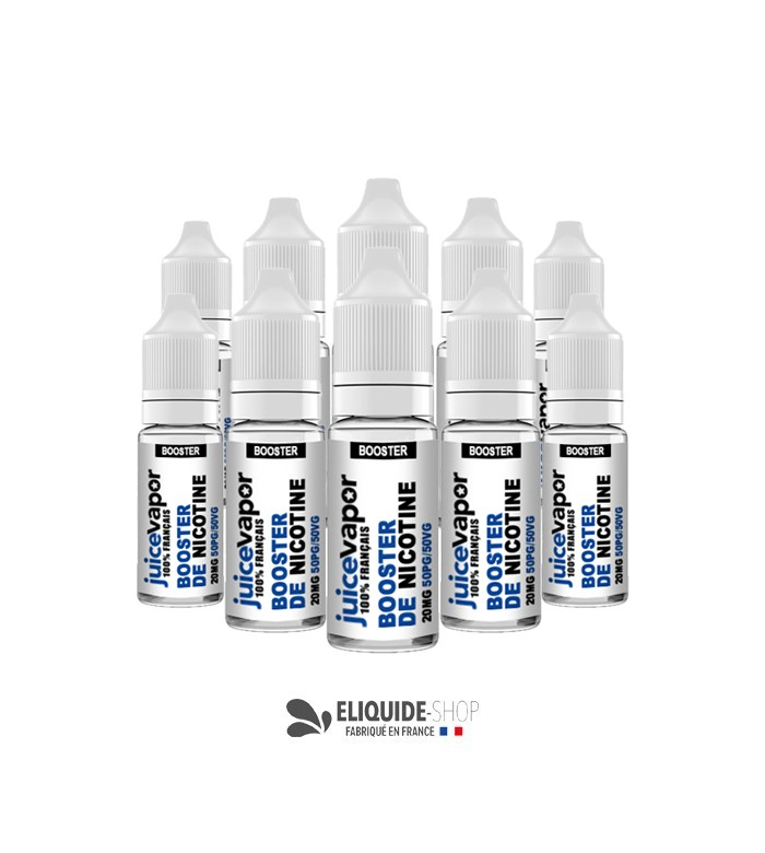 PACK 10 BOOSTERS DE NICOTINE – JUICE VAPOR pour vapoteuse sur eliquide-shop.fr