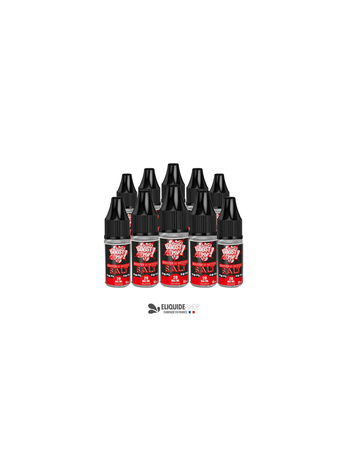 PACK 10 BOOSTERS SEL DE NICOTINE BOOST MY POP